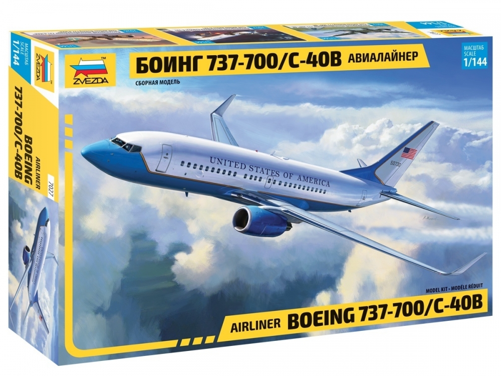 1:144 Сборная модель Пассажирский авиалайнер Боинг - 737-700 - 7027