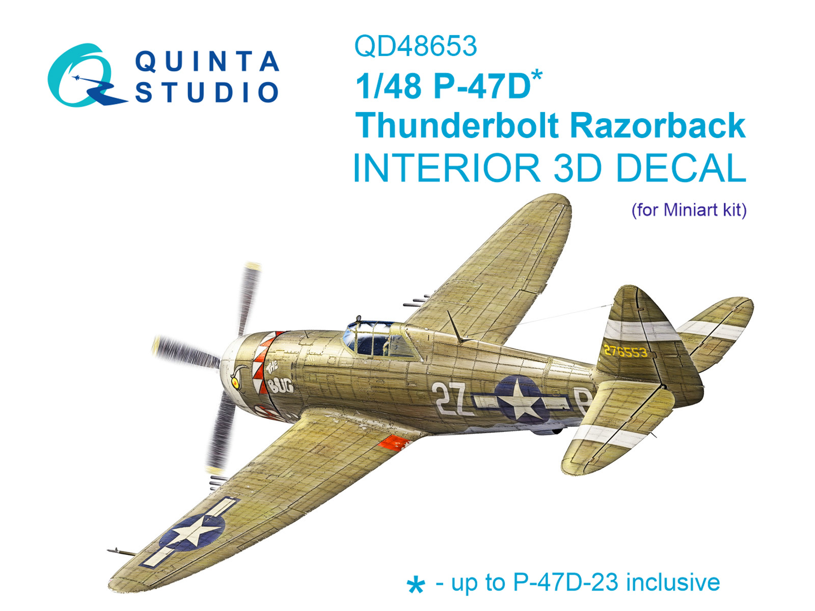 1:48 3D Декаль интерьера кабины P-47D Thunderbolt Razorback (Miniart) - QD48653