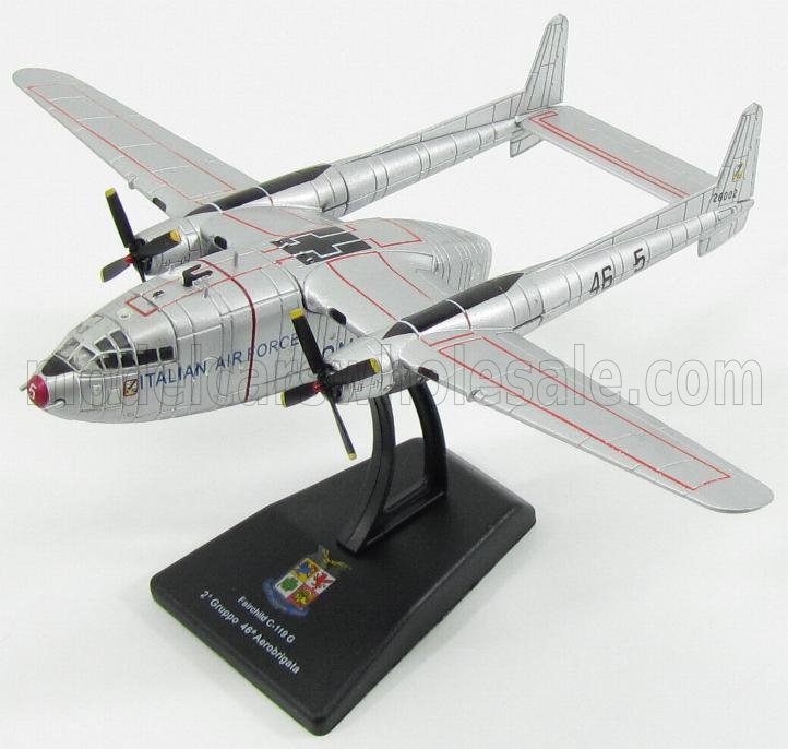1:200 FAIRCHILD C119g 2nd Gruppo 46th Trasporti Aerobrigata Military Airplane (1947),  Silver Red - ADAAM030