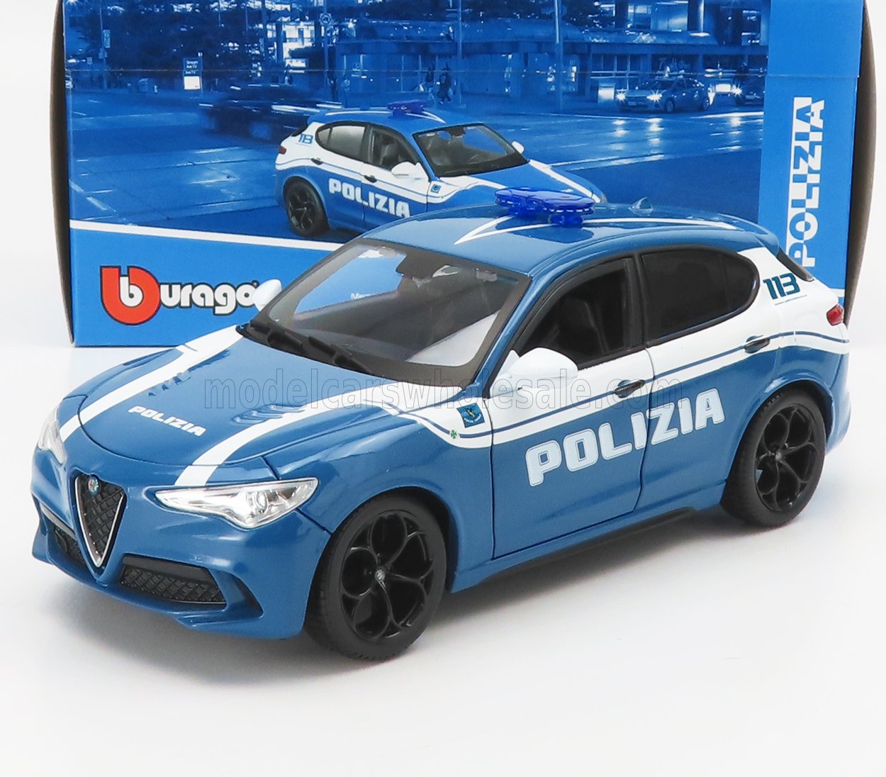 1:24 ALFA ROMEO Stelvio Polizia (2017), Light Blue - 21096-POL