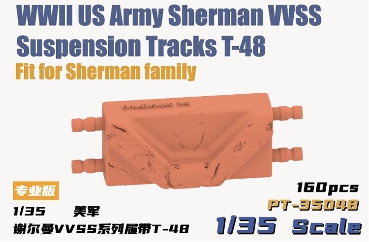 1:35 WWII US Army Sherman VVSS Suspension Tracks T-48 - PT35048