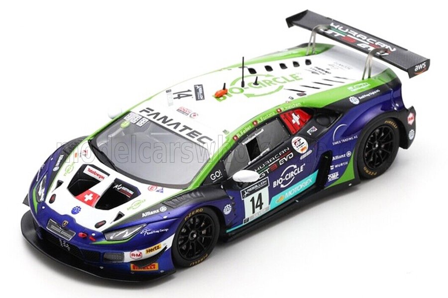 1:43 LAMBORGHINI Huracan Gt3 Evo Team Emil Frey Racing N14 3rd Silver Cup Class 24h Spa (2022) T.tujula - S.White - K.Lappalainen, Blue Green - SB510