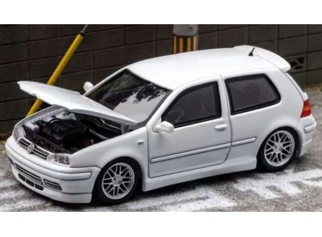 1:64 Volkswagen MK4 with opening hood, white - FH030