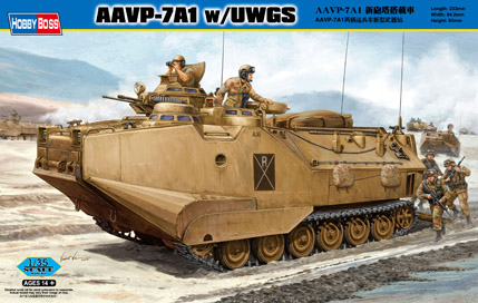 1:35 Сборная модель Десантно-гусеничная машина-амфибия AAVP-7 c UWGS (морская пехота США) - 82412