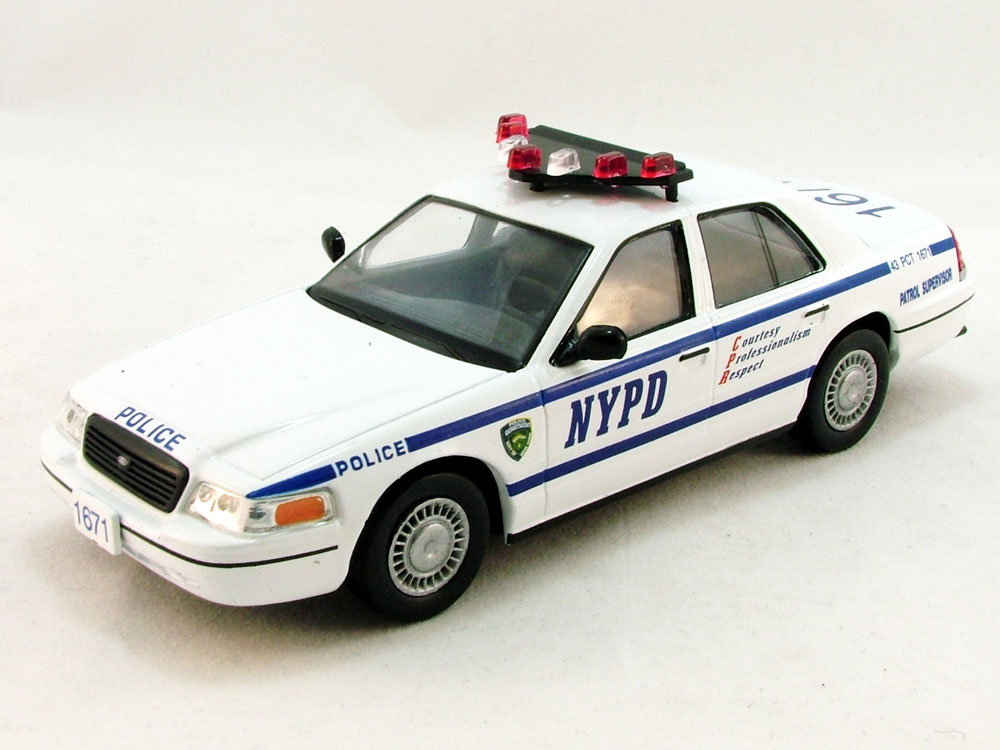 1:43 FORD Crown Victoria New York Police, Полицейские Машины Мира 7, белый - PCW007
