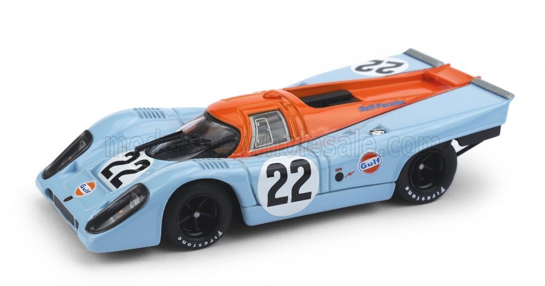 1:43 PORSCHE 917k 4.9l Team John Wyer Automotive Engineering Gulf №22 24h Le Mans (1970) David Hobbs - Mike Hailwood - 50th Anniversary Gulf Racing, Light Blue Orange - R495-UPD-2026