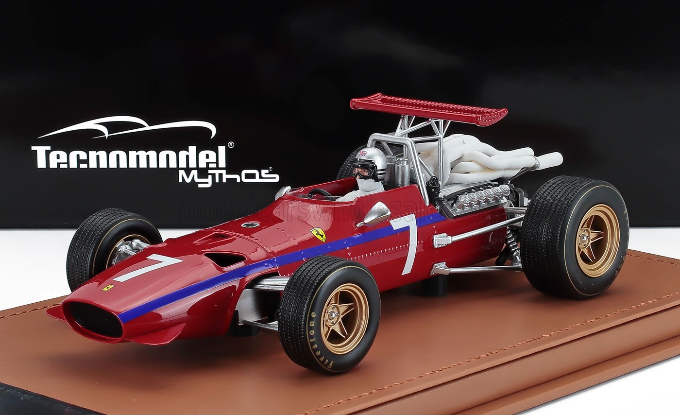 1:18 FERRARI F1 312 Scuderia Ferrari №7 Watkins Glen Gp (with Pilot Figure) (1968) Derek Bell, Red - TMD18-317D