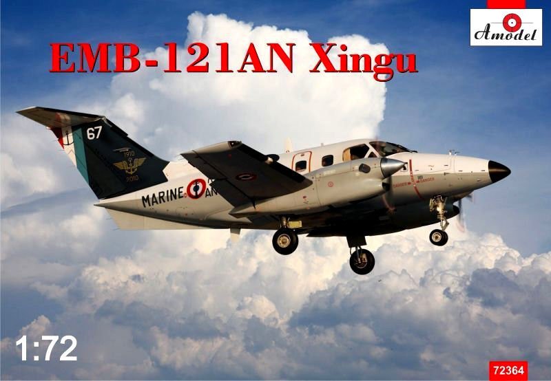 1:72 Сборная модель Бразильский самолет Embraer EMB 121 Xingu (французская военная версия) - 72364