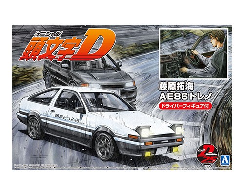 1:24 Сборная модель Toyota Trueno AE86 Fujiwara Takumi (Project-D Ver.) with Figure - 05954