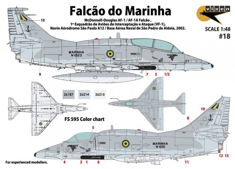 1:48 Декаль 'Falc?o do Marinha' (Brazilian Navy AF-1 and AF-1A - both based on A-4M Skyhawk airframe) - 18