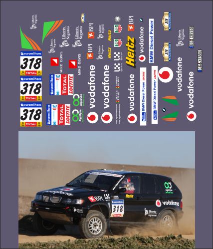 1:43 Набор декалей BMW X5 №318 Dakar 2008 Barbosa - U058