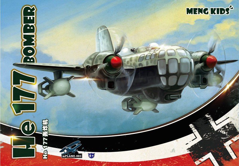 Сборная модель Немецкий бомбардировщик He 177 (карикатура, сборка без клея для детей) - mPLANE-003