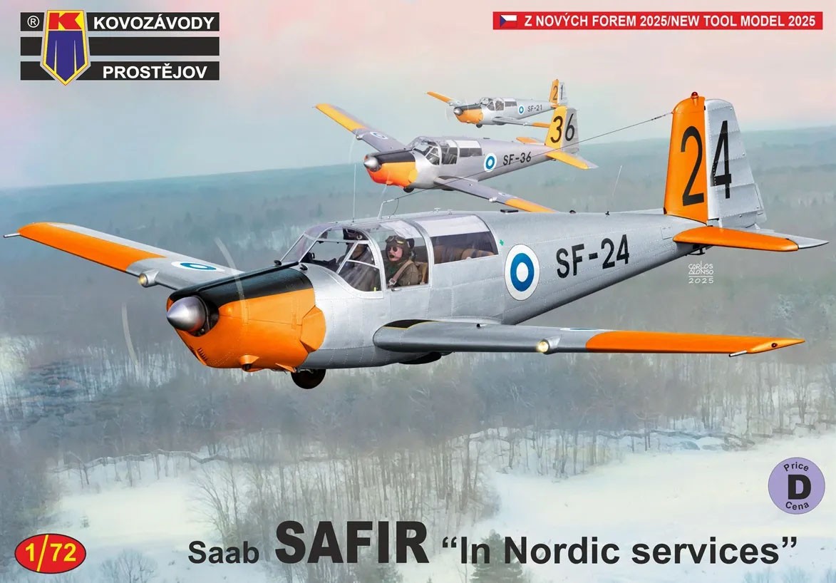 1:72 Сборная модель Saab SAFIR “In Nordic services” - KPM0524