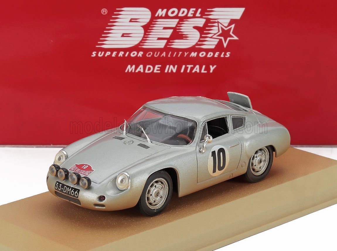 1:43 PORSCHE 1600 Gs Abarth Team Pablo Picasso (night Version) №10 Rally Dos Catalunas (dirty Version) (1965) Hospitalier - Pirie, Silver - 9880