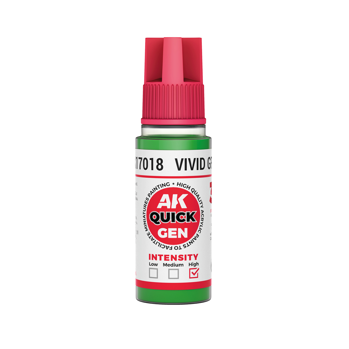 Краска акриловая QUICK GEN - Ярко-зелёный / VIVID GREEN, 18мл - AK17018