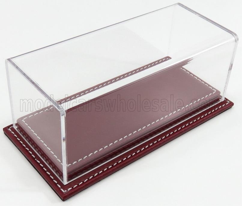 1:43 VETRINA DISPLAY BOX Molhouse Base In Pelle - Leather Base Bordeaux - Lungh.lenght Cm 17 X Largh.width Cm 8 X Alt.height Cm 7 (altezza Interna 5.2 Cm ), Plastic Display - ATL10087