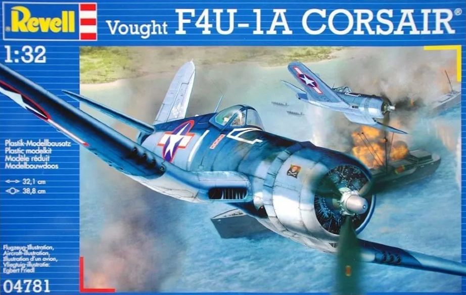 1:32 Сборная модель Американский палубный истребитель Chance Vought F4U-1A Corsair - 04781