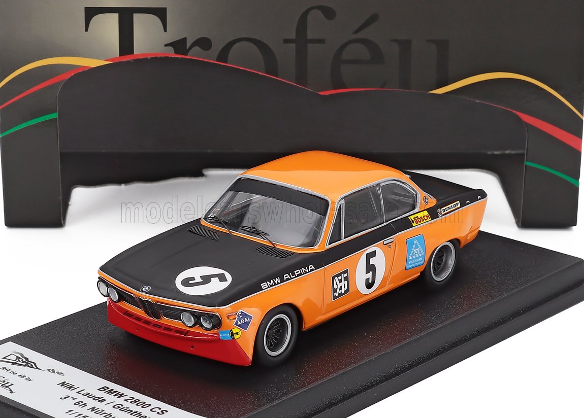 1:43 BMW 2800 Cs №5 3rd 6h Nurburgring (1971) Niki Lauda - Gunther Huber, Orange Black - TRFRRDE48