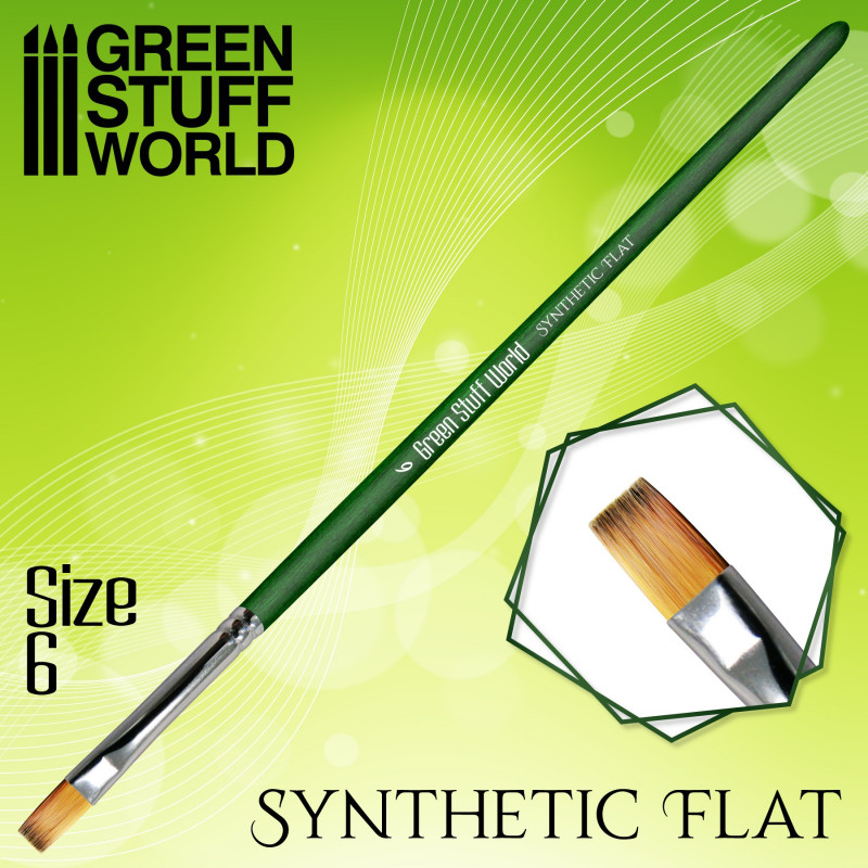 Кисть Плоская Синтетическая Размер 6 / GREEN SERIES Flat Synthetic Brush Size 6 - 2456