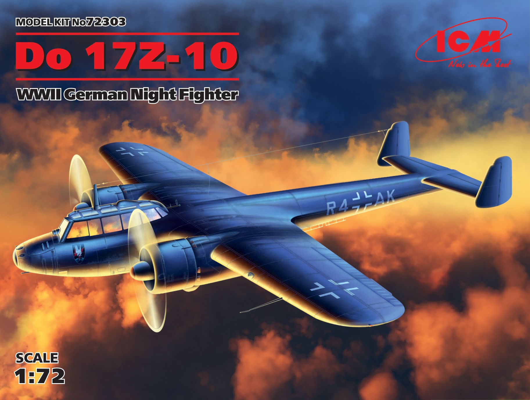 1:72 Сборная модель Do 17Z-10, WWII German Night Fighter - 72303