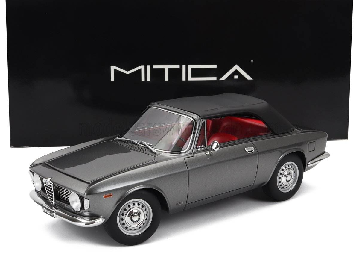 1:18 ALFA ROMEO Giulia 1600 Gtc Cabriolet Closed (1964) – Interior Red, Grigio Met - Grey - 100085