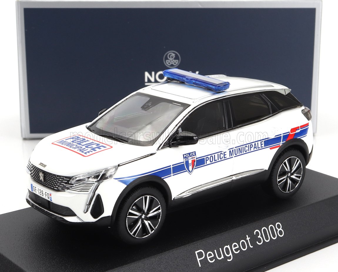 1:43 PEUGEOT 3008 Police Municipale (2023), White Blue - 473948