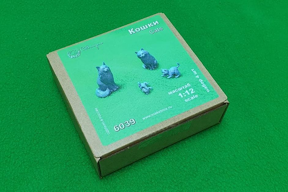 1:12 Набор фигурок 'кошки', 4 шт - 6039