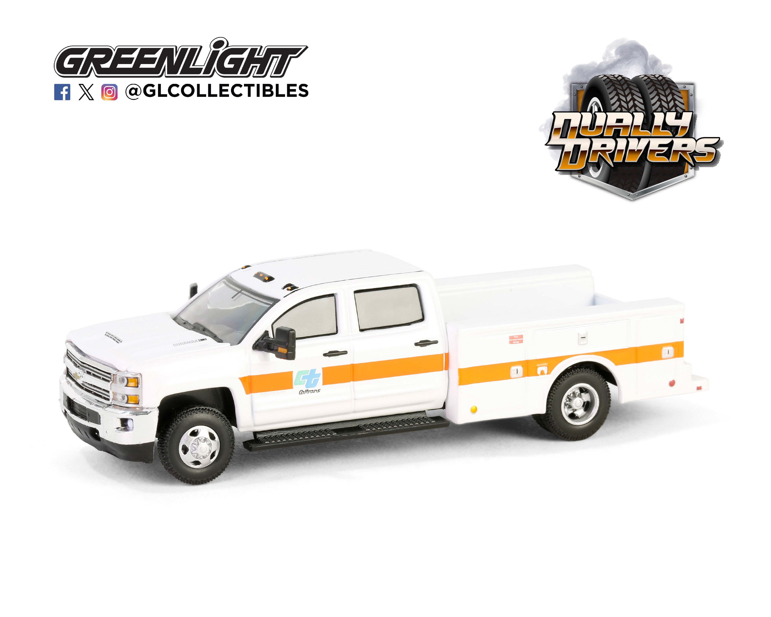 1:64 CHEVROLET Silverado HD 3500 Service Bed эвакуатор 'CalTrans' (California Department of Transportation) (2016), White/Yellow - 46150C