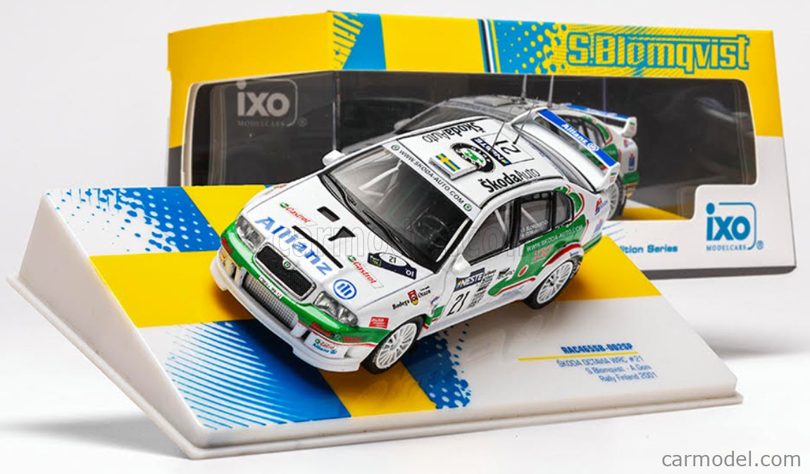 1:43 SKODA OCTAVIA WRC N 21 TEAM SKODA MOTORSPORT RALLY FINLAND 2001 STIG BLOMQVIST - ANA GONI - RAC465SB-002SP