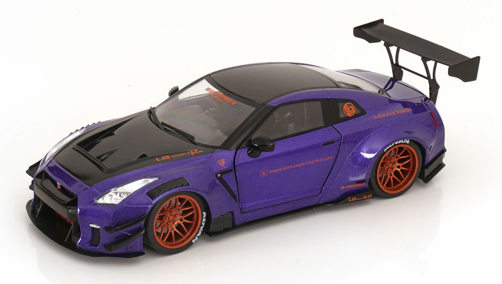 1:18 NISSAN Skyline GT-R (R35) LBWK Bodykit Type 2, purple-metallic - S1805812