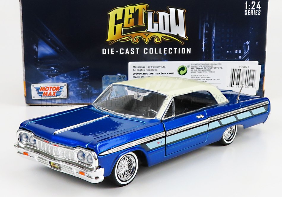 1:24 CHEVROLET Impala Lowrider Custom (1964), Blue White - 79021B
