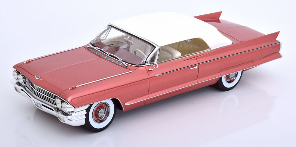 1:18 CADILLAC Eldorado Biarritz Convertible with Sofftop (1962), pink-metallic white - 102001