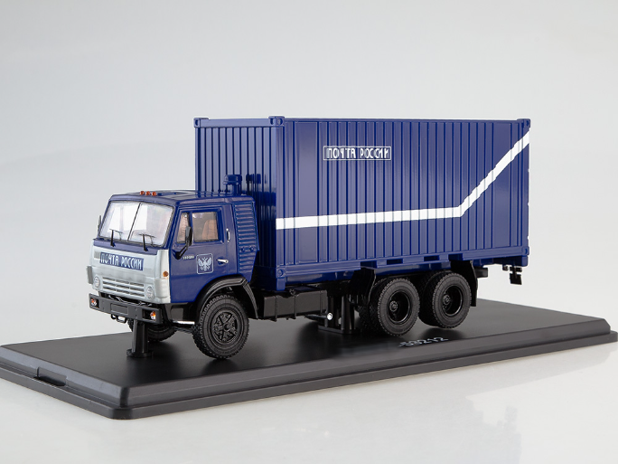 1:43 Камский грузовик 53212 с 20-футовым контейнером Почта России, синий - SSM1282