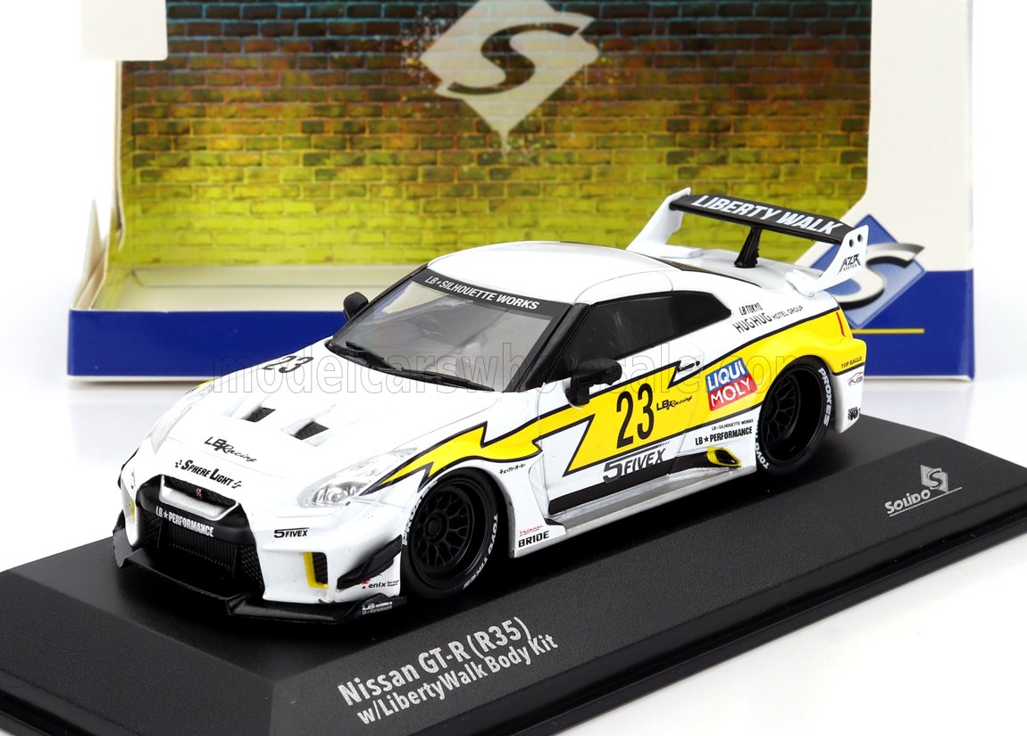 1:43 NISSAN 35gt-rr Lb-silhouette №23 Works Liberty Walk (2020), White Yellow Black - S4311208