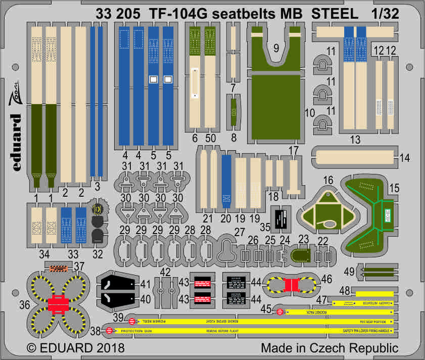 1:32 Фототравление для TF-104G с сидениями MB, сталь - 33205