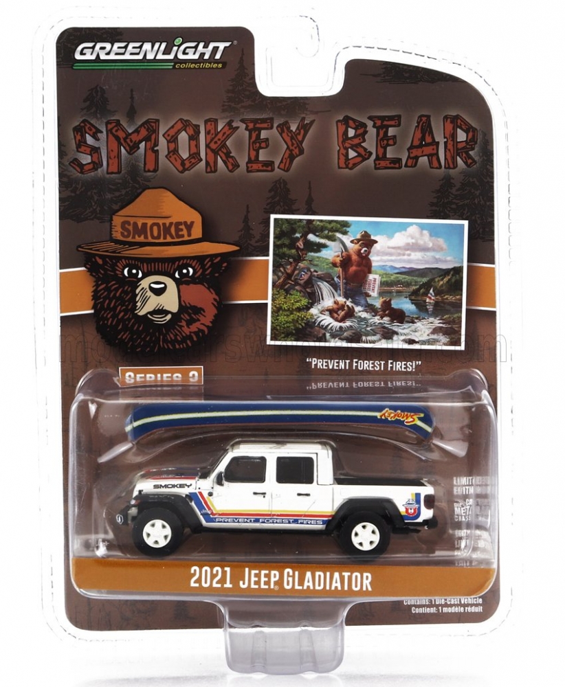 1:64 JEEP GLADIATOR PICK-UP (2021) - SMOKEY BEAR, WHITE - 38040F