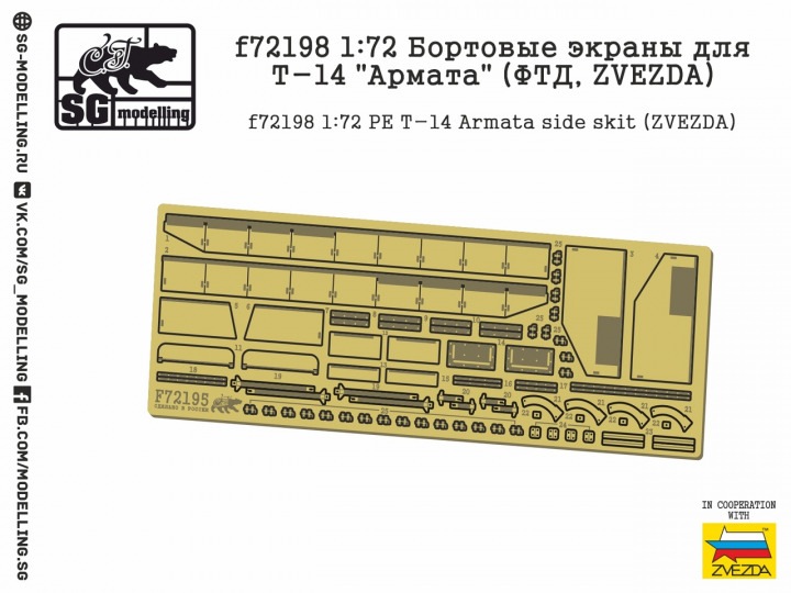 1:72 Бортовые экраны для Т-14 Армата (ФТД, ZVEZDA) - f72198
