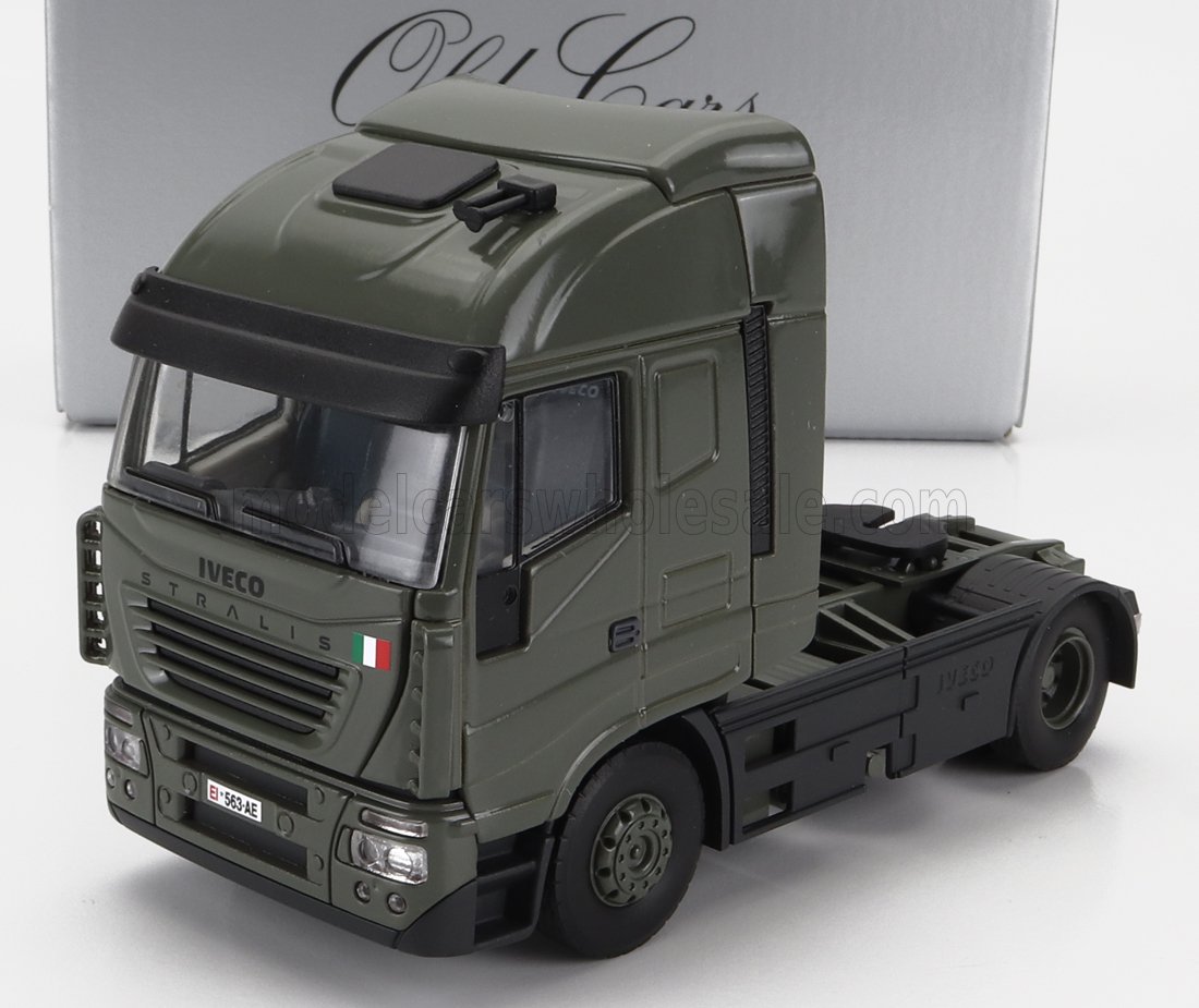 1:43 IVECO FIAT Stralis 480 Tractor Truck 2-assi E.i. Esercito Italiano (2002), Military Green - 00585-E.I.