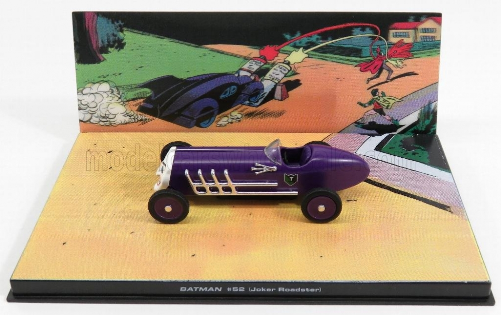 1:43 BATMAN Batman 52 - Joker Roadster Car, Matt Purple White - BAT053