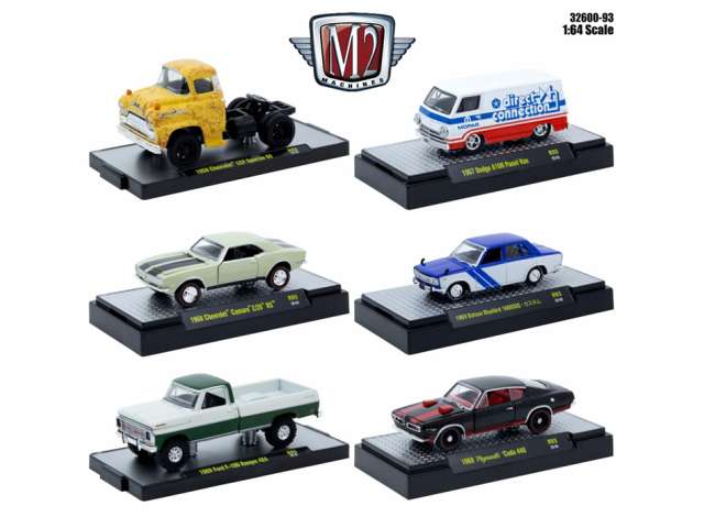 1:64 M2 Machines Auto-Thentics, серия 93, набор из 6 моделей - 32600-93~6