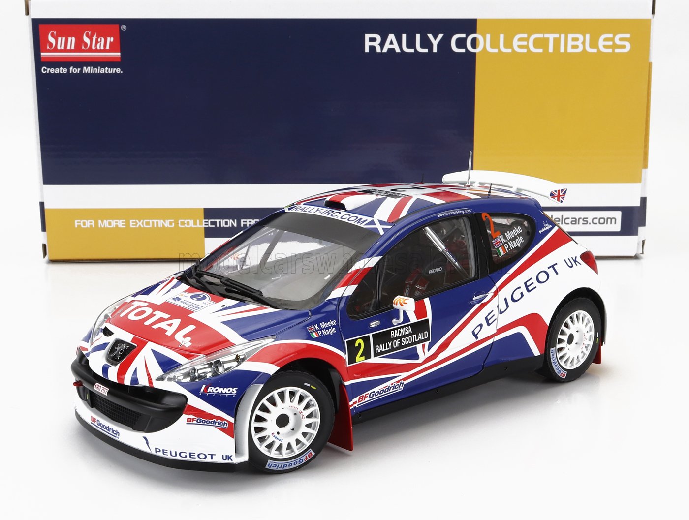 1:18 PEUGEOT 207 S2000 №2 3rd Rally Of Scotland (2010) K.Meeke - P.Nagle, White Blue Red - 05439