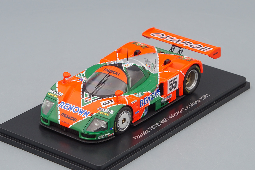 1:43 MAZDA 787b 2.6l Team Mazdaspeed Co. Ltd. №55 Winner 24h Le Mans (1991) Bertrand Gachot - Johnny Herbert - Volker Weidler, Orange Green Silver - LM1991-1