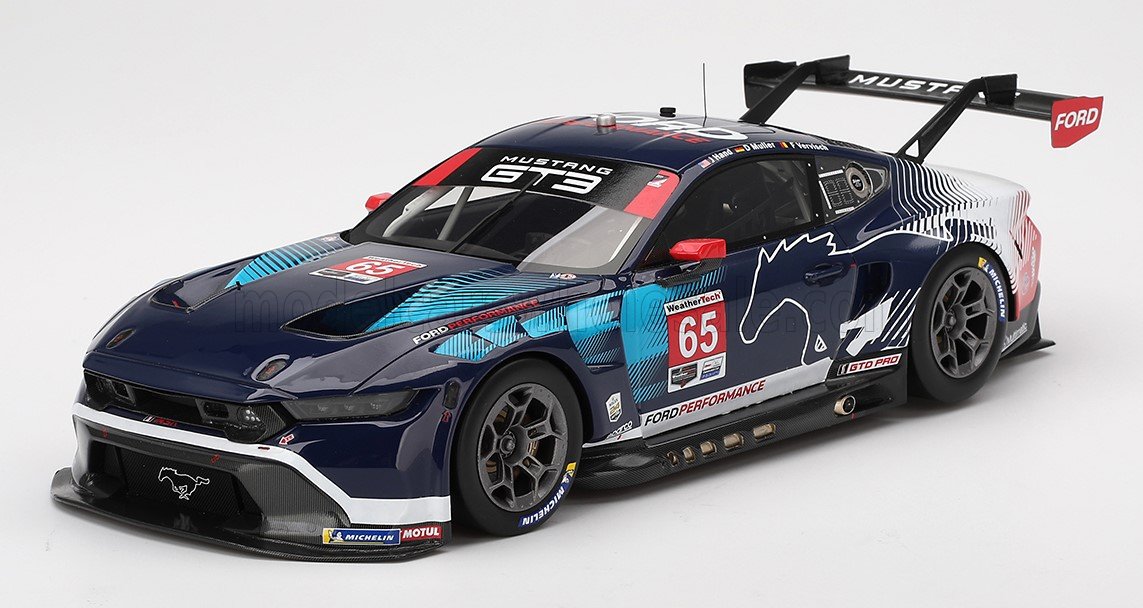 1:18 (Уценка!) FORD Mustang Gt3 5.4l V8 Team Multimac Motorsport №65 Imsa 24h Daytona (2024) Joey Hand - Dirk Muller - Frederic Vervisch, Blue - TS0574-Z1