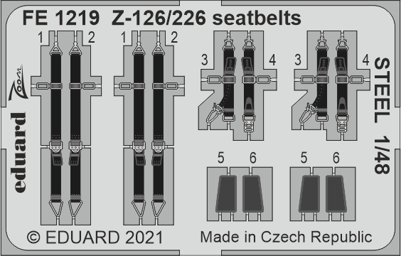 1:48 Фототравление Z-126/226 стальные ремни - FE1219