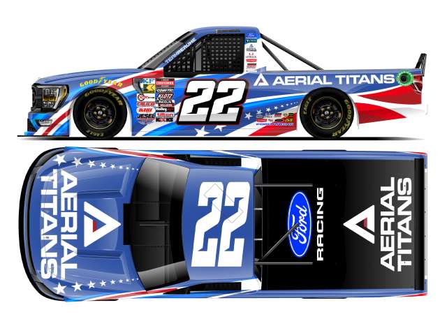 1:64 Ford F-150 #22 Josh Reaume *Aerial Titans*, white/blue/red 2026 - T222665AERJK