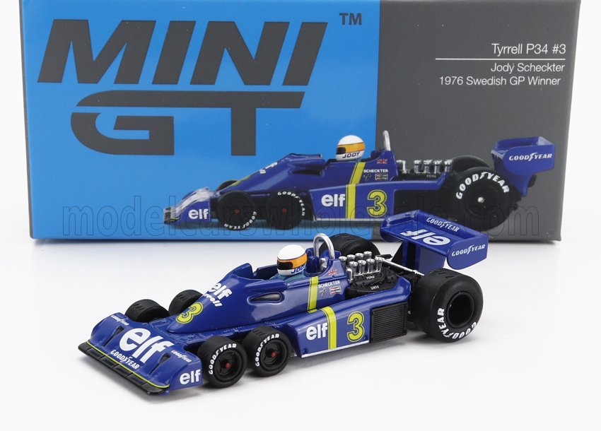 1:64 TYRRELL F1 P34 N 3 6 Wheels №3 Winner Swedish Gp (1976) Jody Scheckter, Blue Yellow - MGT00583-L