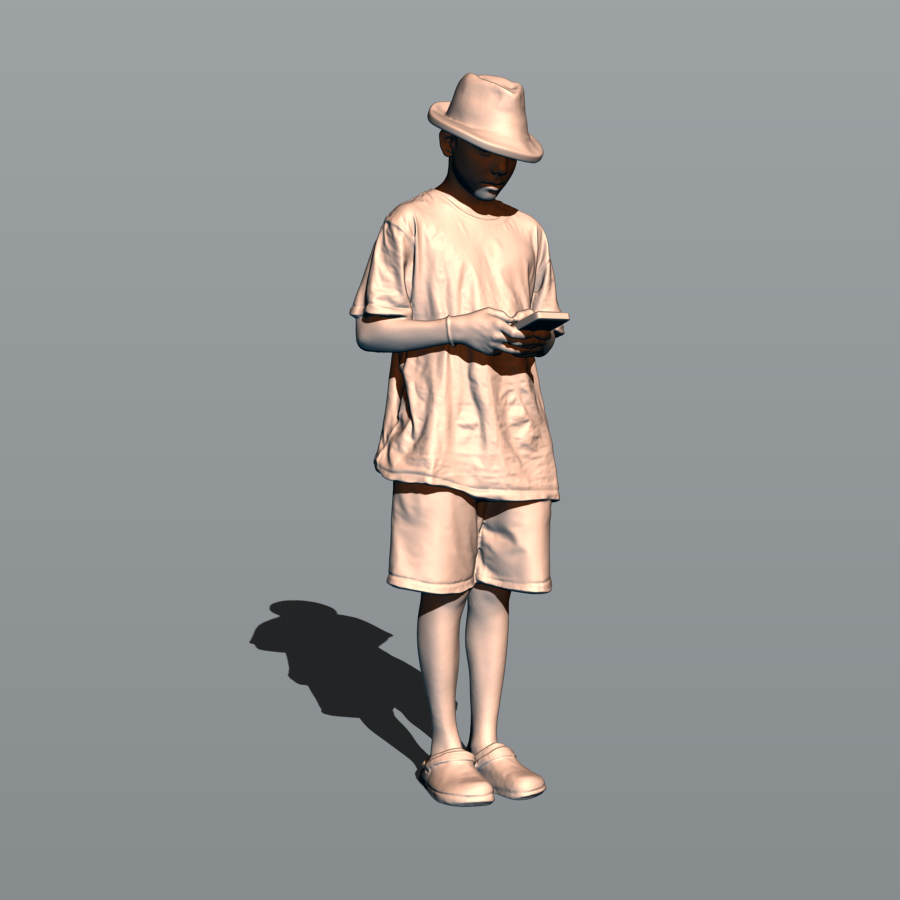 1:24 Фигура Кирилл с телефоном, 11 лет (масштаб 1:24, окрашенная) - MPF24-922okr