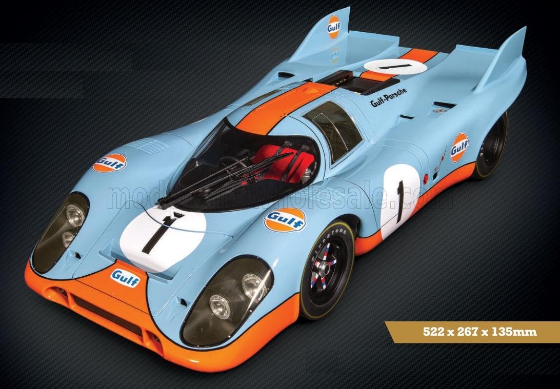 1:8 Сборная модель PORSCHE - 917K N 1 RACING GULF EDITION 1971 - LIGHT BLUE ORANGE - HK118
