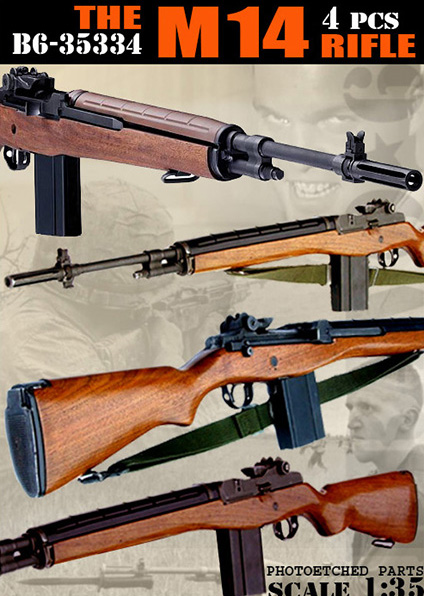 1:35 M14 Rifle, 4 pcs / Винтовка М14, 4 шт. - B6-35334