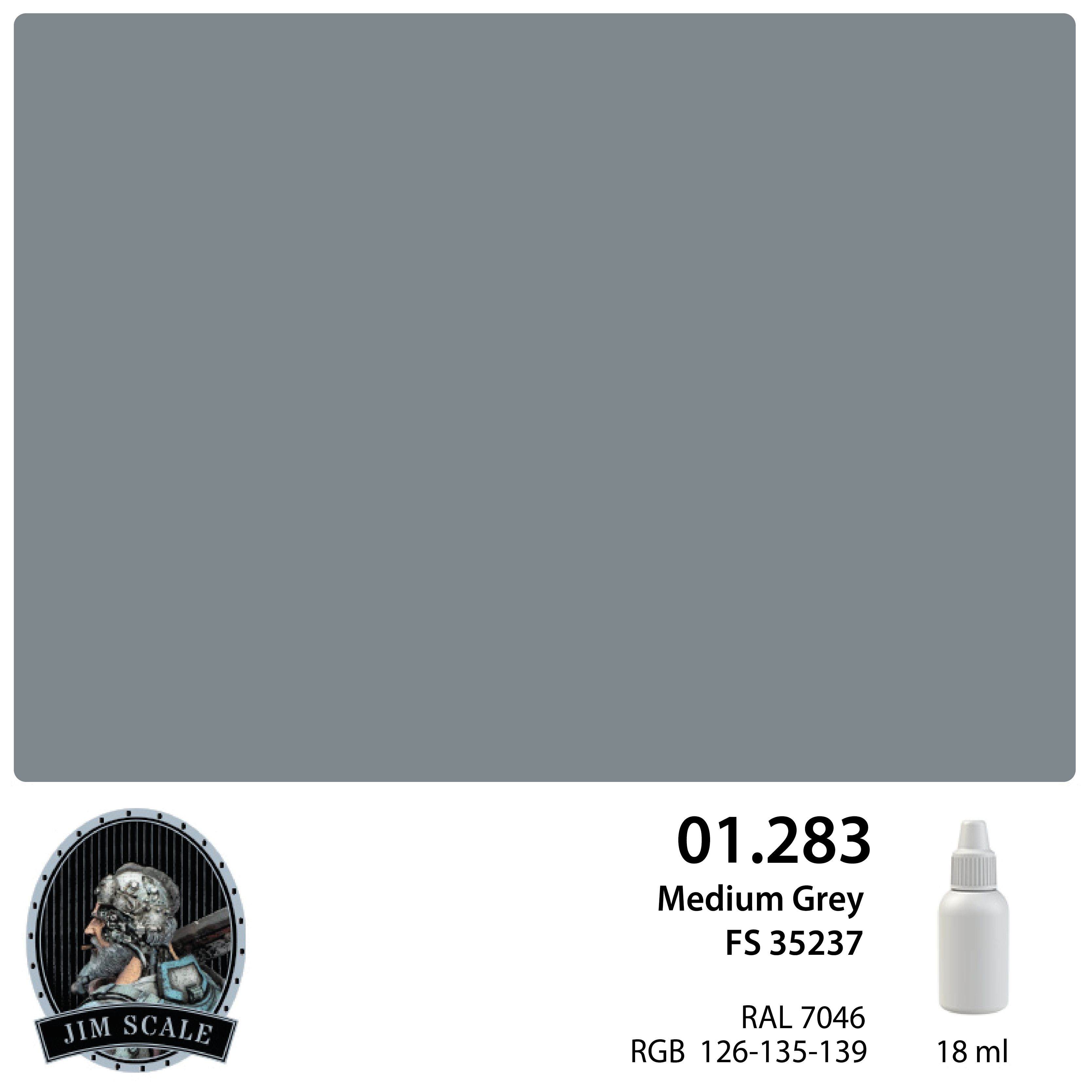 Краска акриловая под аэрограф Medium Grey FS 35237, 18мл - 01.283